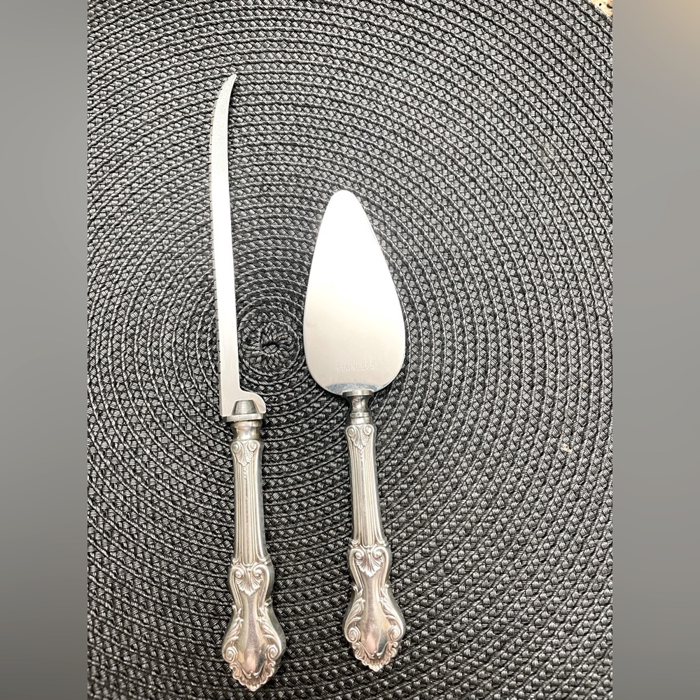 Vintage European silver cheese set EUC